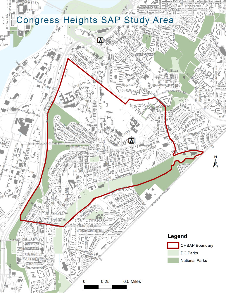Congress Heights Small Area Plan Study Boundaries